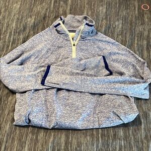 Athleta Blue Zip Up Sweater with Navy Accents